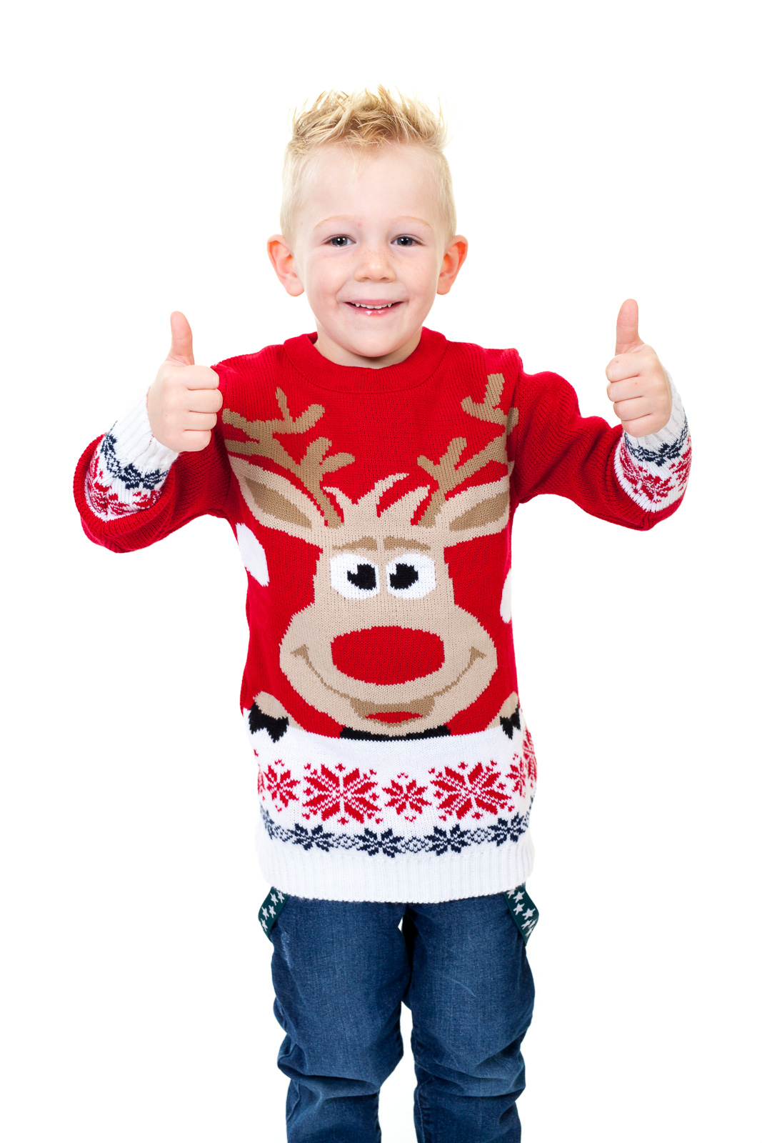 Gorgelen Groen Dagelijks Kersttrui voor kinderen met Rudolph het rendier - gratis bezorging