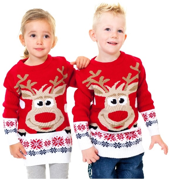 Gorgelen Groen Dagelijks Kersttrui voor kinderen met Rudolph het rendier - gratis bezorging